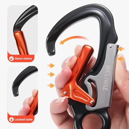 7075 Aviation Aluminum 35KN Safety Lock Carabiner - Heavy Duty Auto-Locking Climbing & Outdoor Gear Clip