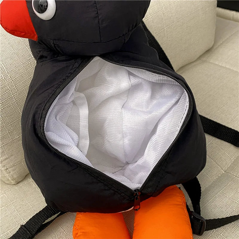 Cute Cartoon Cuddle Penguin Backpack - Fashion Plush Doll Shoulder Bag for Children - Mini Knapsack