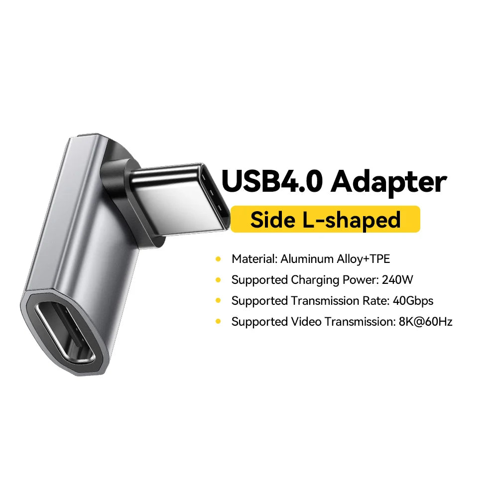 Essager USB4.0 OTG Adapter - 40Gbps 240W Fast Charging USB-C Converter with 8K 60Hz Support