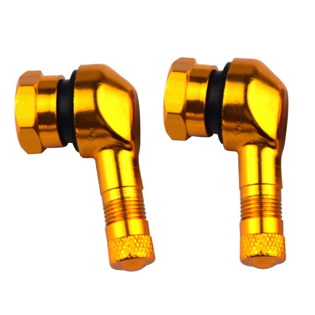 Universal Motorcycle Tire Valve Stem Caps - 90° CNC Aluminum Air Tire Cover, 17mm Tubeless Valve Stems in 10 Colors