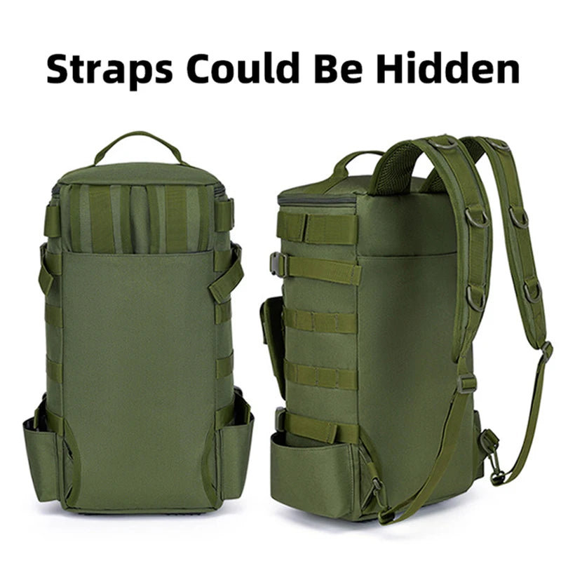 Tactical Fishing Backpack – Multifunctional Tackle Bag with Rod Holders, Molle Storage for Fishing, Camping & Hiking