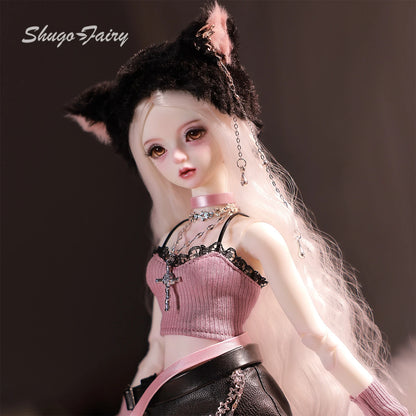 Celia N Y2K Baddie 1/4 BJD Doll – Fullset Pastel Punk Pink Cyber Style, Sweet Honey Girl ShugaFairy Collectible Figure
