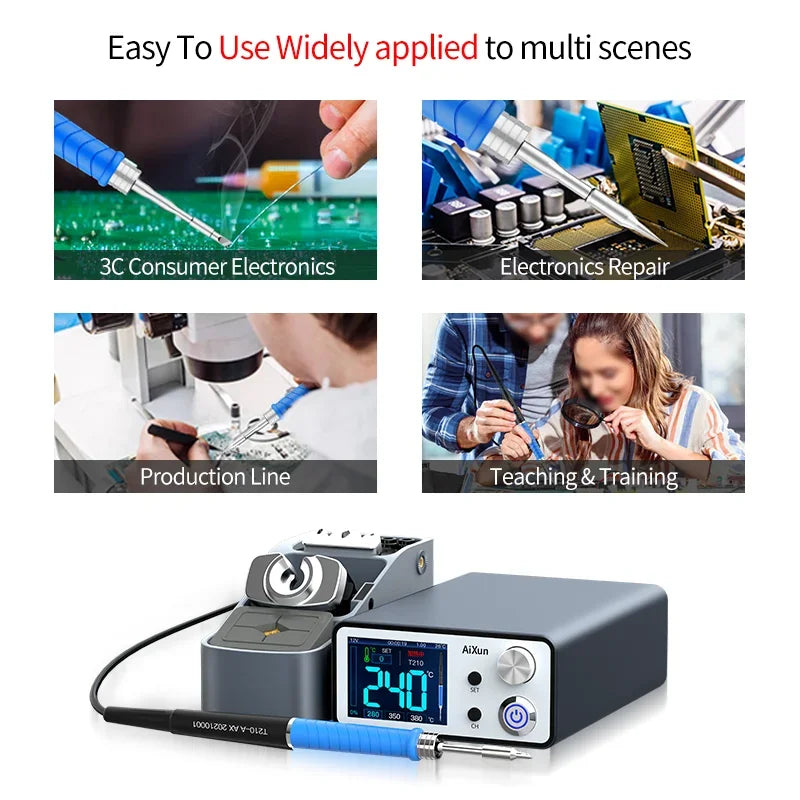 AIXUN T3A T3B Intelligent Soldering Station - T115/T210/T245/T12 Rework Station for PCB & BGA Soldering Tools