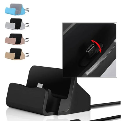iPhone 15 Pro Max & Samsung USB-C Charging Dock - Type-C Desktop Charging Stand & Cradle