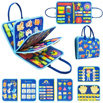 Montessori Busy Board for Toddlers – Sensory Busy Book for Early Education & Fine Motor Skills Learning Toys