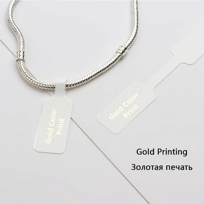 100pcs Square Head Bracelet Rings – Custom Logo Label Price Tags for Jewelry Display & Packaging Accessories Wholesale