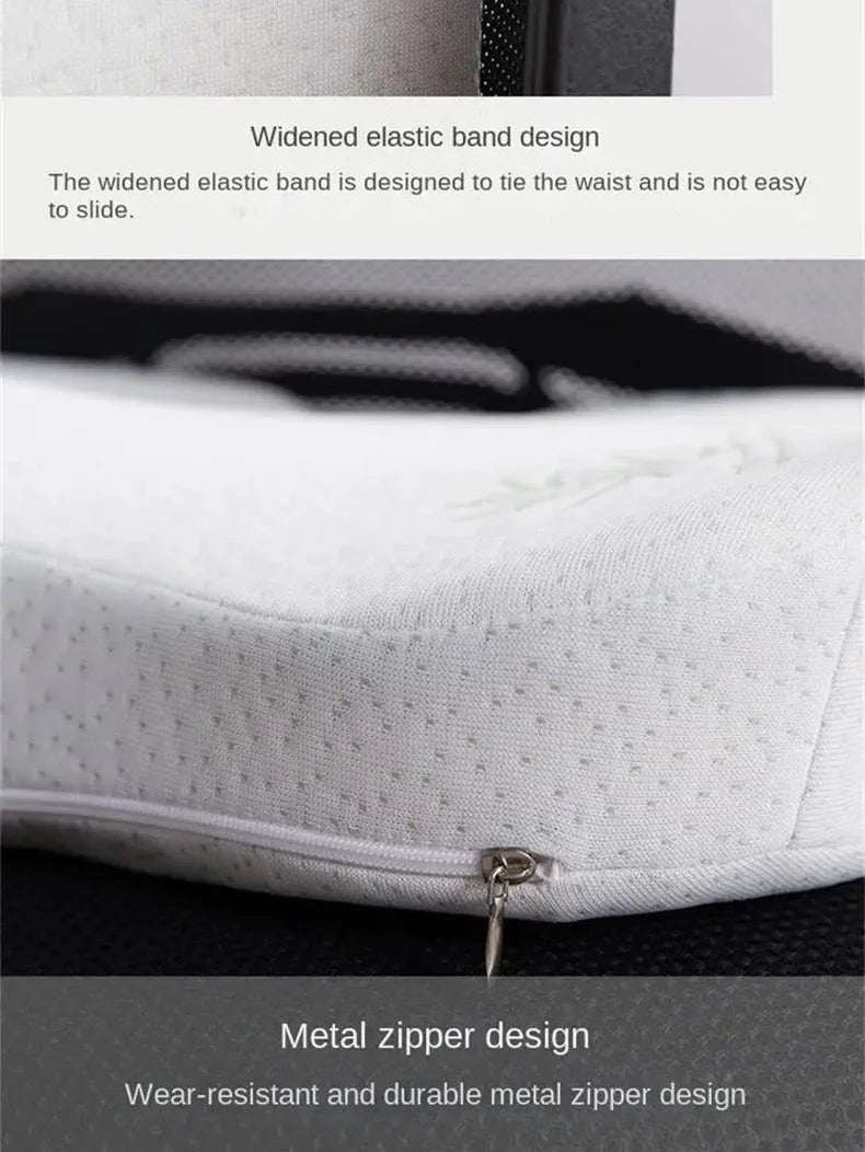 Orthopedic Memory Foam Seat Cushion – Hemorrhoid Relief, Car & Office Chair Lumbar Support, Breathable Pain Relief Pillow