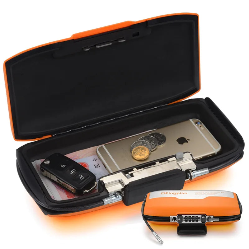 Portable Safe Case with 4-Digit Combination Lock – Hidden Security Storage Box for Outdoor, Camping, Hiking, Sports & Gym