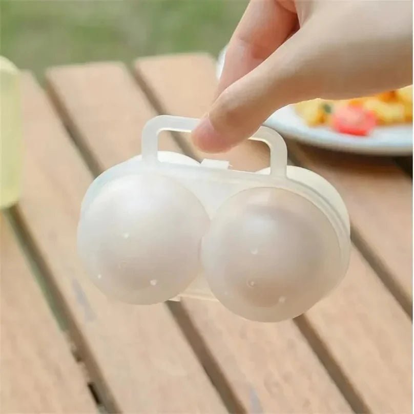 Portable 2-Cell Egg Storage Box – Shockproof Plastic Egg Tray Holder for Refrigerator & Outdoor Travel Egg Protection Container