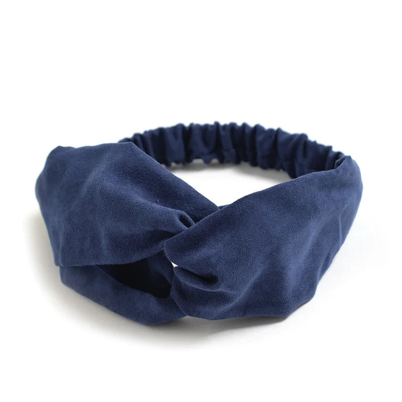 Women Cross Top Knot Headband – Elastic Soft Solid Color Hair Bands, Twisted Knotted Headwrap, Hair Accessories for Girls