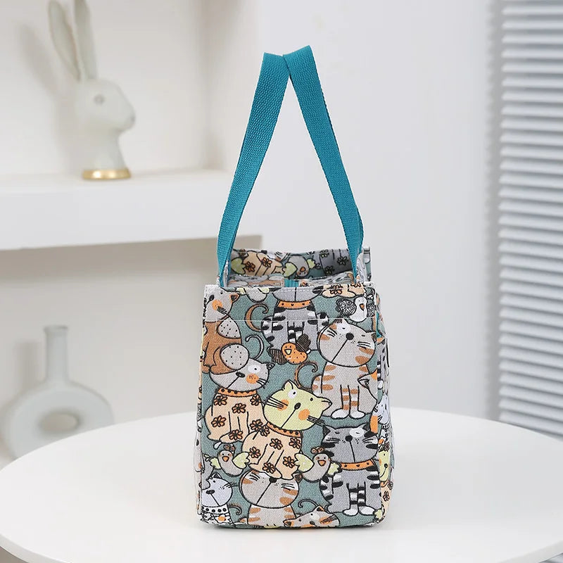 Cute Cartoon Insulated Lunch Bag – Large Capacity Bento Cooler for School, Work & Travel