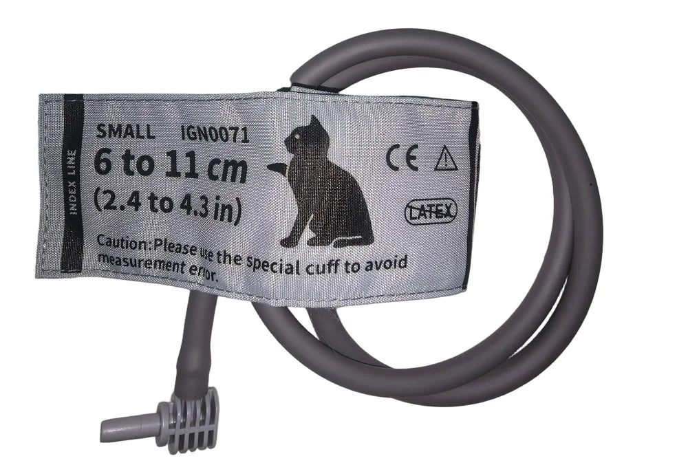 CONTEC 08A Veterinary Blood Pressure Monitor Accessories — Animal Cuffs, Clip SpO2 Probe, Charger Adapter, and Plastic Connector