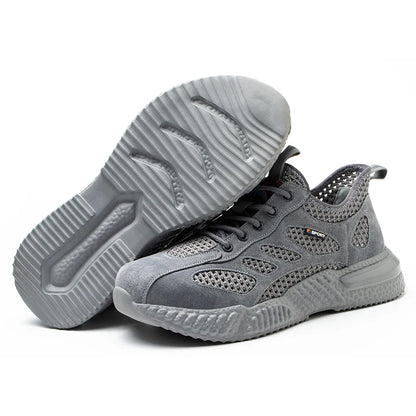Men’s Summer Work Shoes — Lightweight Breathable Safety Sneakers with Steel Toe Cap