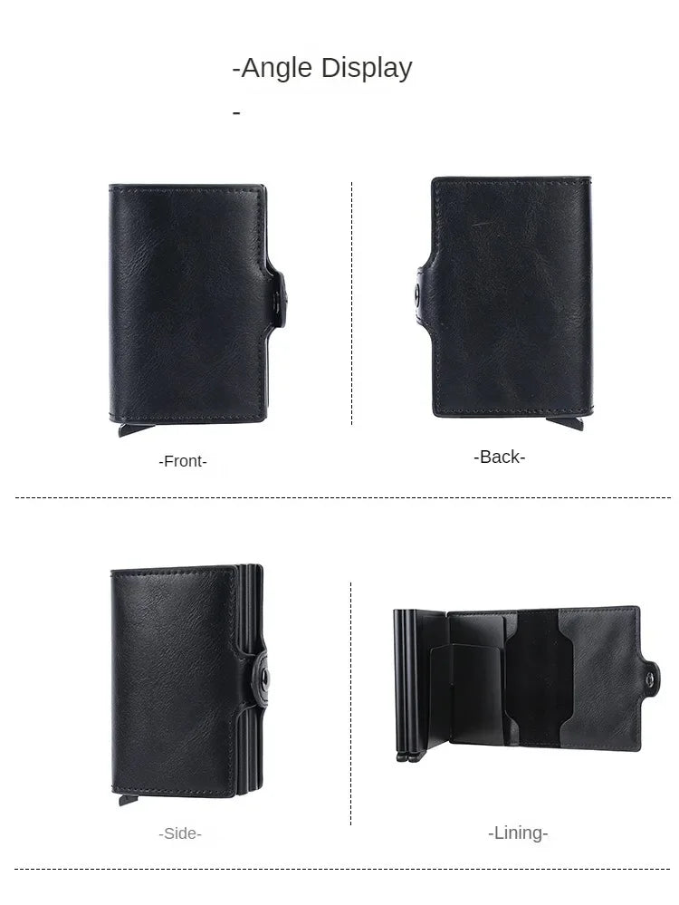 Large Capacity Double Layer RFID Blocking Carbon Fiber Wallet – Men’s Anti-Theft Credit & ID Card Holder Case