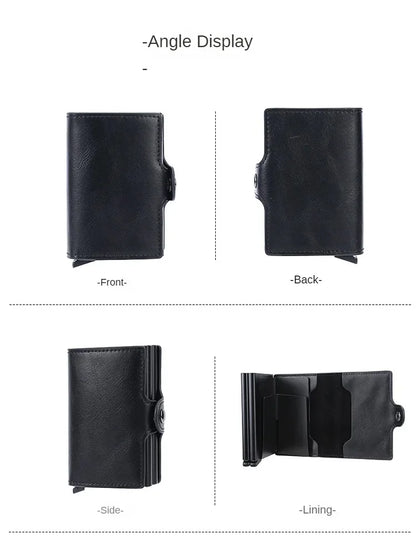 Large Capacity Double Layer RFID Blocking Carbon Fiber Wallet – Men’s Anti-Theft Credit & ID Card Holder Case