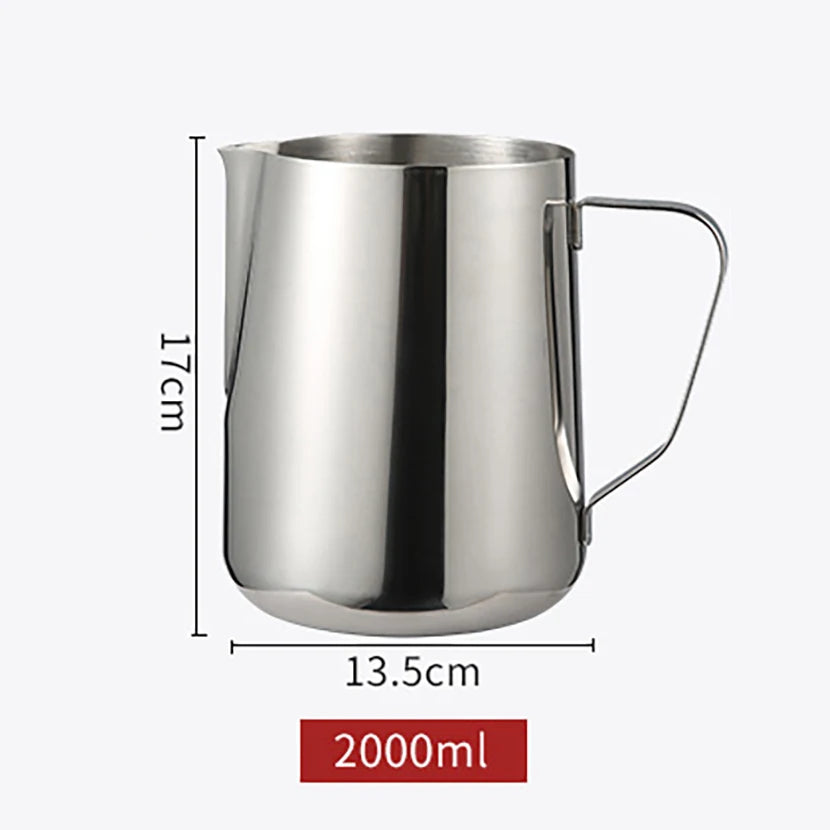 Stainless Steel Milk Frothing Pitcher Jug – 100ML–2000ML Espresso Barista Latte & Cappuccino Cream Foam Maker Cup