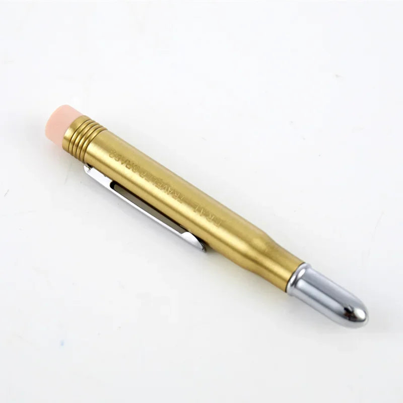Fromthenon Traveler’s Brass Pencil — Retro Golden Metal Stationery for Travel