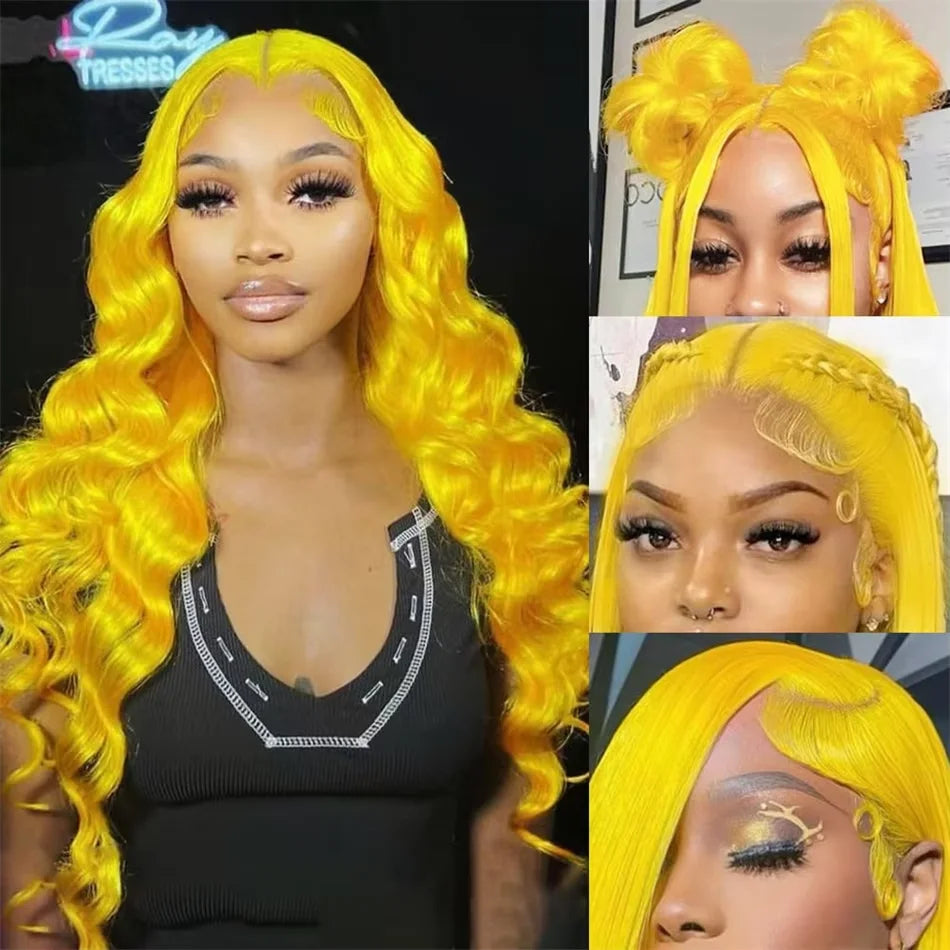 Light Yellow 613 HD Lace Frontal Wig – 13x6 Transparent Lace, Body Wave 200% Density Human Hair Wig for Women