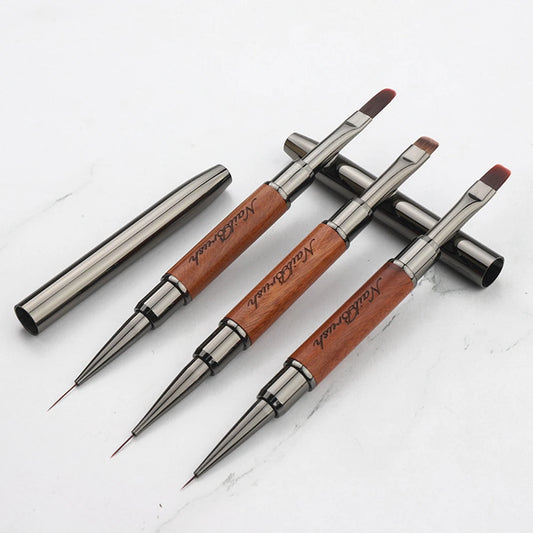 Double-End Nail Pen Brush – Glue & UV Gel Liner Brush, Dual-End Acrylic Nail Art Painting Manicure Tool