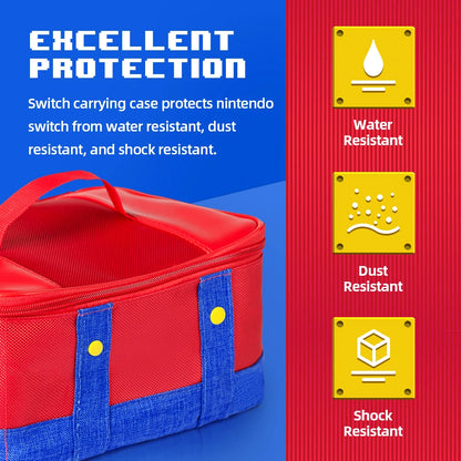 Large Carrying Protective Case for Nintendo Switch OLED Console & Pro Controller: Travel Storage Bag for Switch Accessories