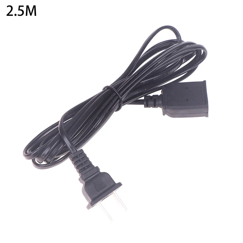 AC Power Cord with ON/OFF Switch - Two-Pin Plug Extension Cable Adapter for Home & Electronics