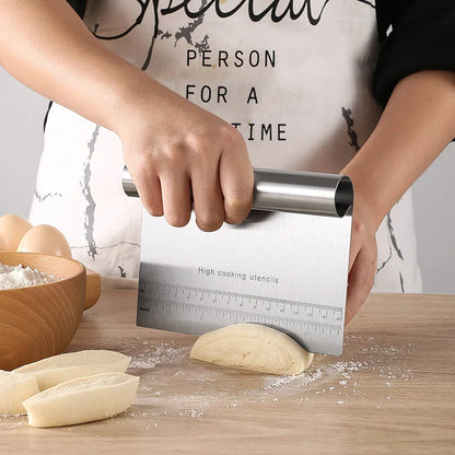 Stainless Steel Dough Chopper - Versatile Bench Scraper and Pastry Cutter