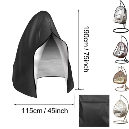 Waterproof Patio Hanging Egg Chair Cover 210D Heavy Duty – Windproof Dustproof Swing Seat Slipcover for Single & Double Garden Chairs