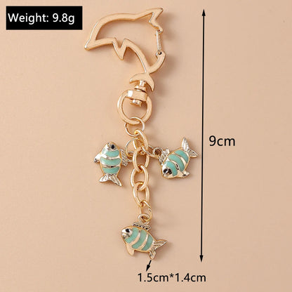 Summer Beach Shell Keychain – Octopus and Starfish Marine Life Pendant for Women, Girls, Handbag Decor, and Gifts