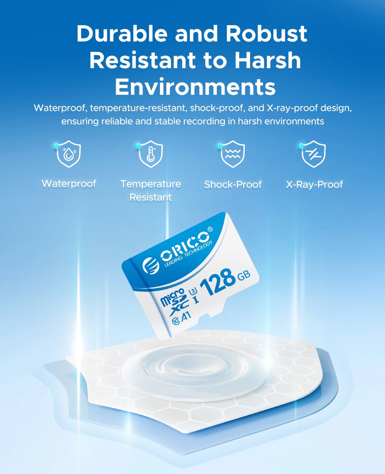 ORICO Micro SD Card – 16GB, 32GB, 64GB, 128GB A1 U3 Class 10 V10 for Camera, Drone & Dash Cam