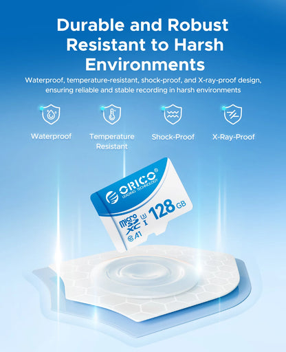 ORICO Micro SD Card – 16GB, 32GB, 64GB, 128GB A1 U3 Class 10 V10 for Camera, Drone & Dash Cam