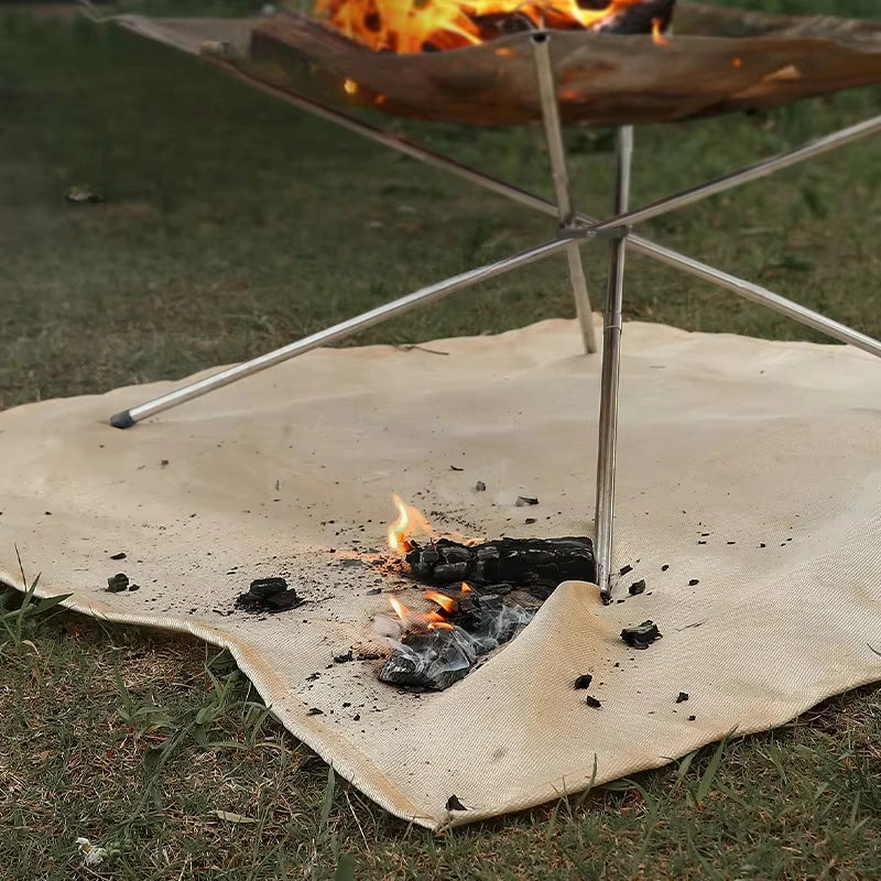 High Temperature Fire Retardant BBQ Fire Pit Mat - Heat Resistant Grill Protection for Outdoor & Indoor Camping