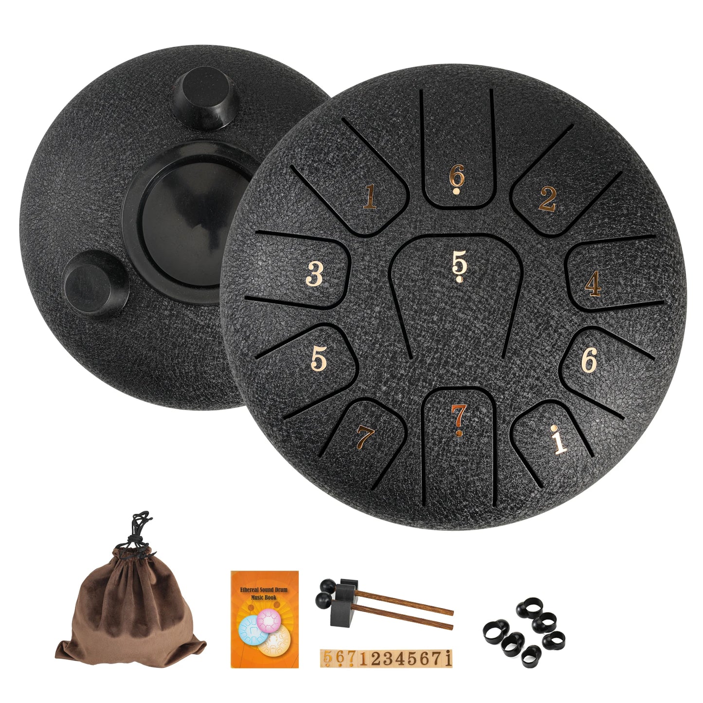 Miwayer 6" Steel Tongue Drum Gift Set — 11-Note Sound Healing Instrument with Tuning Kit for Yoga, Meditation & Anxiety Relief