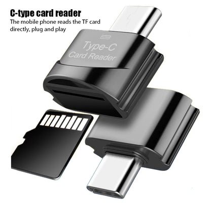 Type C to TF/Micro-SD Card Reader Adapter - OTG High Speed Mini Smart Memory Card Reader for Samsung, Huawei