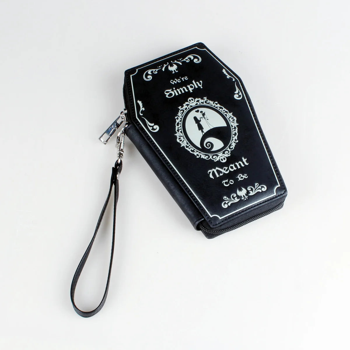 Gothic Coffin Coin Purse - Halloween Pattern PU Leather Zipper Wallet Clutch