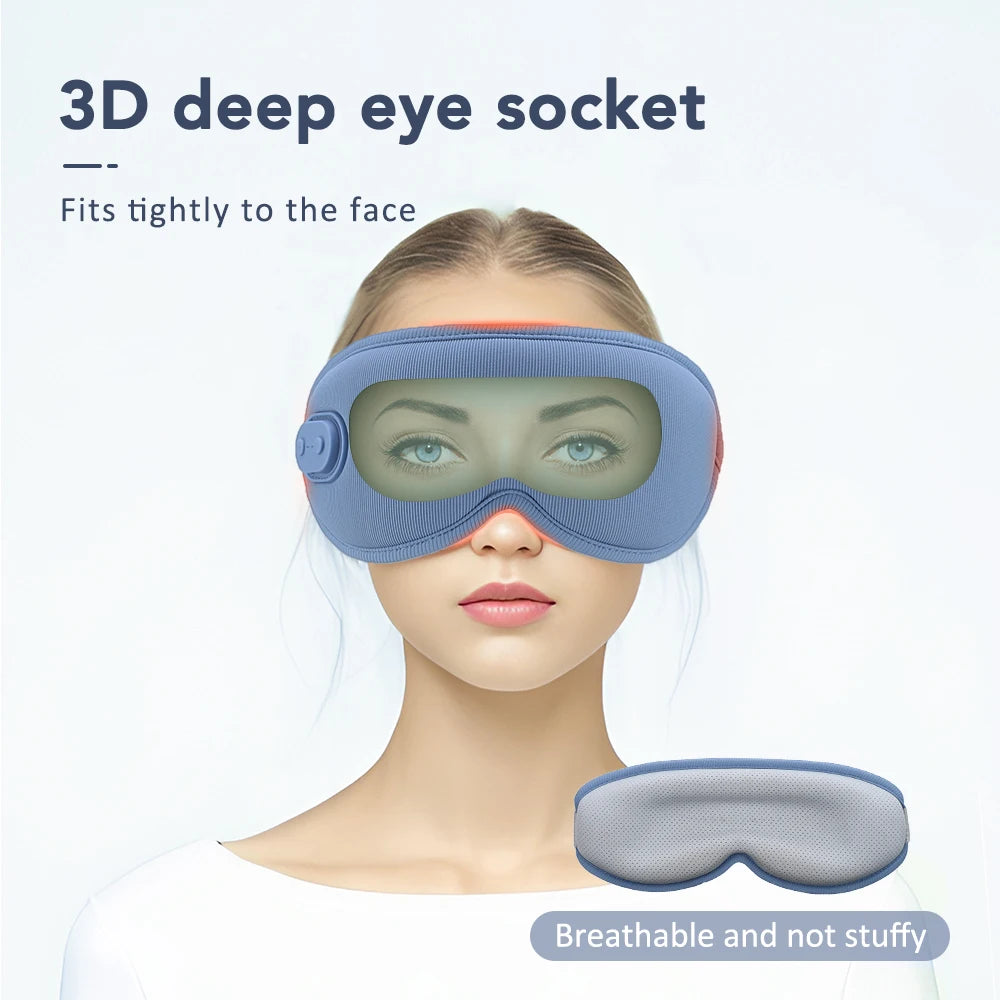 USB Heated Eye Mask with Vibration Massage – Relieve Eye Fatigue, Dry Eyes, and Promote Sleep for Home, Office & Travel