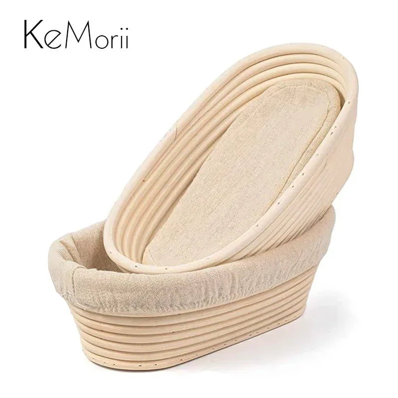 Handmade Natural Rattan Bread Proofing Basket — Wicker Dough Fermentation Banneton for Sourdough Baking
