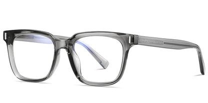 Kachawoo TR90 Anti-Blue Light Glasses – Unisex Square Frame, Transparent Grey, Korean Style Eyewear