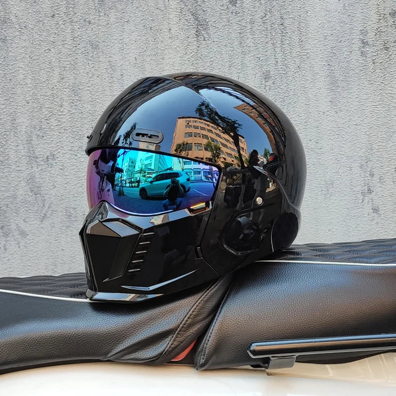 Retro Scorpion Half Motorcycle Helmet – Vintage Locomotive Style Multi-Purpose Moto Helmet (M-XXXL)