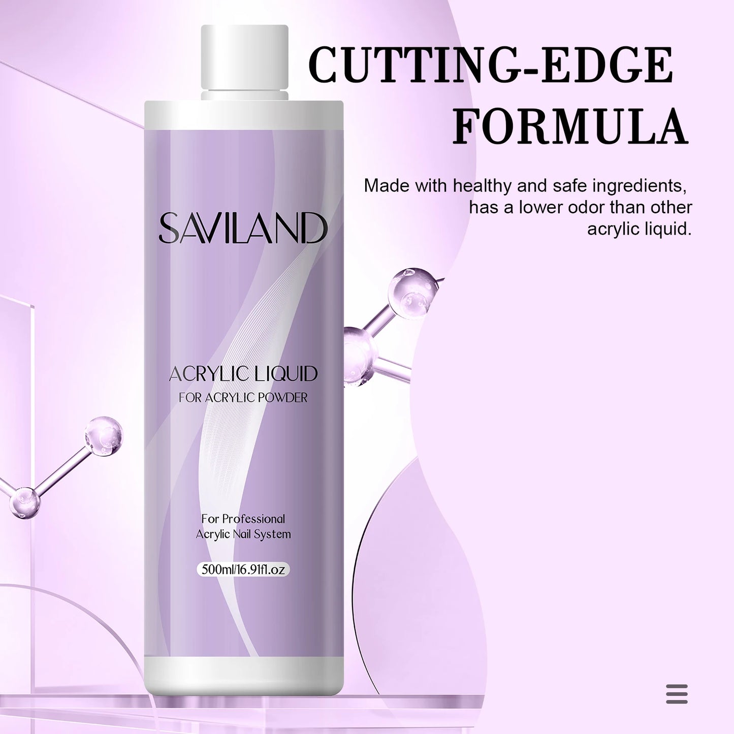 Saviland Acrylic Nail Liquid Monomer – 180ml/500ml Professional Crystal Liquid for DIY Nail Art
