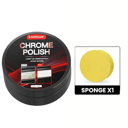 Chrome Restoration Paste for Vehicles - Oxidized Trim & Emblem Cleaner with Application Sponge