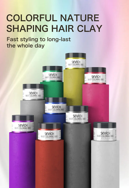 Temporary Hair Color Wax Kit – Washable Instant Hair Dye Cream for Men, Women & Kids, Party Cosplay, Blue, Purple, Red, Green