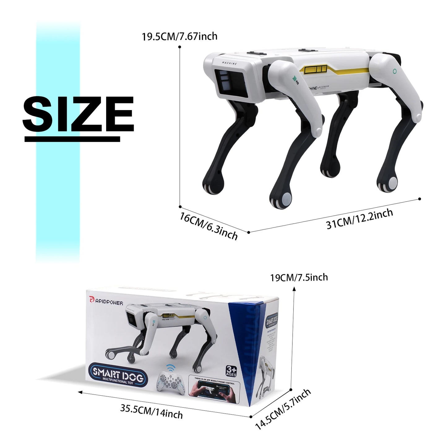 Intelligent AI RC Robot Dog – Voice Dialogue, App Remote Control, Programming, Singing & Dancing Kids Toy