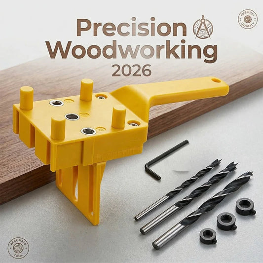 3-in-1 Self-Centering Dowel Jig Drill Guide Kit – 6/8/10mm Woodworking Straight Hole Punching & Joinery Positioning Tool