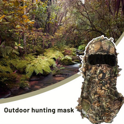 3D Camouflage Leafy Hat - Full Face Hunting Mask Headwear for Turkey Camo, Outdoor Hunting & Tactical Gear