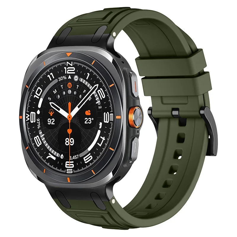 Soft Silicone Loop Strap for Samsung Galaxy Watch Ultra 47mm — Men’s Sports Band with No-Gap Curved End Bracelet