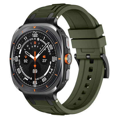 Soft Silicone Loop Strap for Samsung Galaxy Watch Ultra 47mm — Men’s Sports Band with No-Gap Curved End Bracelet