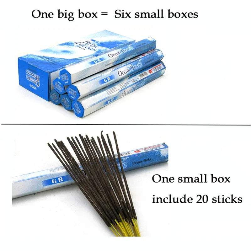20 Sticks Indian Incense – White Sage, Lavender, Yoga & Sea Breeze Scents for Meditation, Air Purification & Aromatherapy