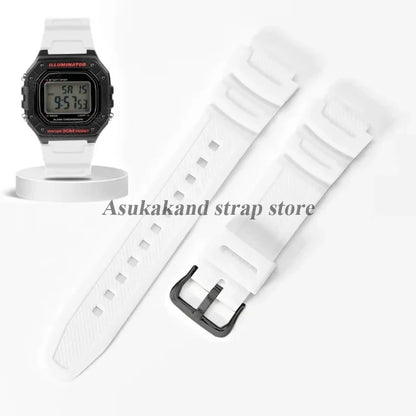 18mm Silicone Watch Strap for Casio W218H AE-1200 AE-1100 SGW-300/400 MRW-200 - Sport Resin Rubber Replacement Wristband