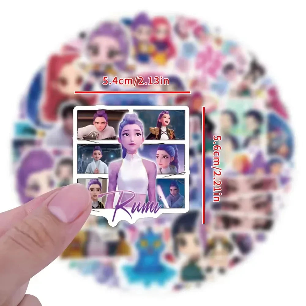 55-170PCS K-Pop Demon Hunters Anime Stickers – Waterproof DIY Decoration for Boys, Girls & Fans Gift