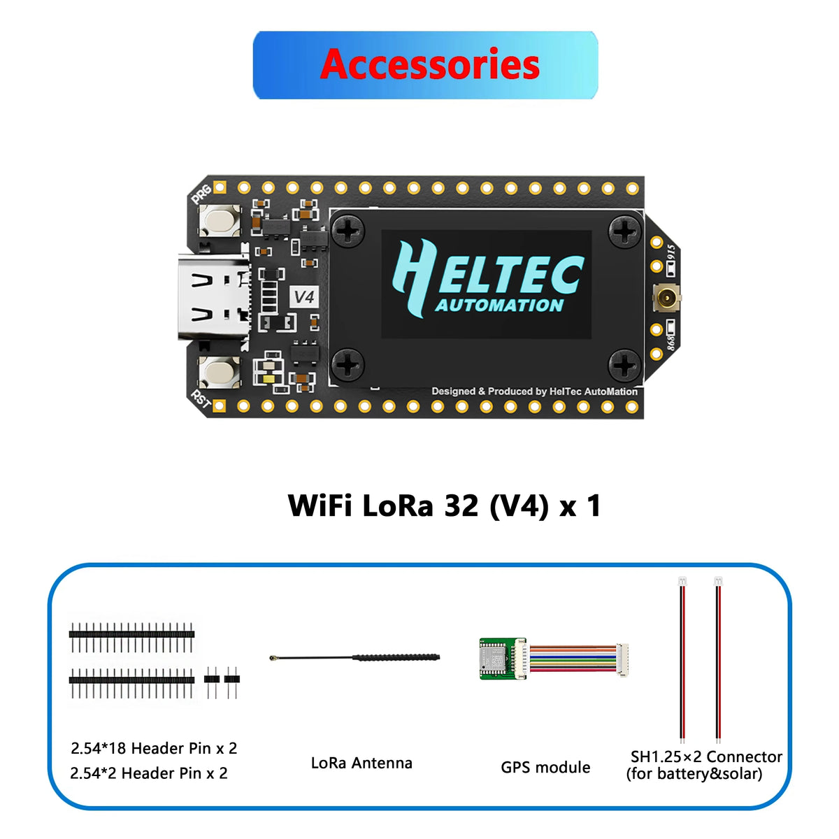 WiFi LoRa 32 V4.3 ESP32-S3 LoRa Node - SX1262 BLE Board with 28dBm Transmission Power, Meshtastic & LoRaWAN Support